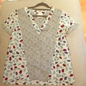 Emablues Olive Vine Short Sleeve Blouse